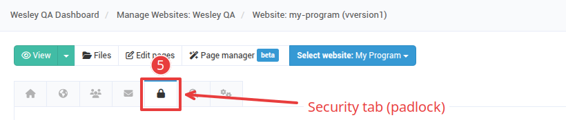 The Security tab