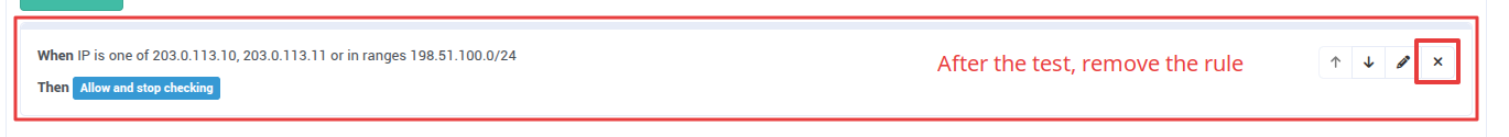 Removing the Option B rule after the test